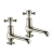 JTP Grosvenor Long Nose Basin Taps Pair Cross Handle - Nickel