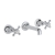 JTP Grosvenor 3-Hole Wall Mounted Basin Mixer Tap Cross Handle - Chrome | Thumbnail Image
