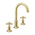 JTP Grosvenor 3-Hole Basin Mixer Tap Cross Handle - Brushed Brass
