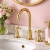 JTP Grosvenor 3-Hole Basin Mixer Tap Cross Handle - Polished Gold | Thumbnail Image