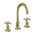 JTP Grosvenor 3-Hole Basin Mixer Tap Cross Handle - Polished Gold