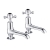 JTP Grosvenor Long Nose Basin Taps Pair Cross Handle - Chrome/Black