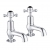 JTP Grosvenor Cloakroom Basin Taps Pair Cross Handle - Chrome/Black