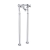 JTP Grosvenor Cross Freestanding Bath Filler Tap with Matt Black Indices - Chrome | Thumbnail Image