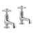 JTP Grosvenor Cloakroom Basin Taps Pair with pop-up waste Pinch Handle - Chrome