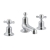 JTP Grosvenor 3-Hole Deck Mounted Bath Filler Tap Pinch Handle - Chrome