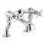 JTP Grosvenor Pillar Mounted Bath Filler Tap Pinch Handle - Chrome