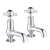 JTP Grosvenor Cloakroom Basin Taps Pair with pop-up waste Pinch Handle - Chrome/Black