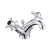 JTP Grosvenor Basin Mixer Tap with Pop Up Waste Pinch Handle - Chrome/Black