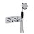 JTP Grosvenor Pinch Thermostatic Concealed Shower Valve Dual Cross Handle with Handset - Chrome/Black | Thumbnail Image
