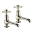 JTP Grosvenor Long Nose Basin Taps Pair Pinch Handle - Nickel