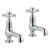 JTP Grosvenor Cloakroom Basin Taps Pair with pop-up waste Pinch Handle - Chrome