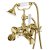 JTP Grosvenor Pinch Wall Mounted Bath Shower Mixer Tap with Shower Kit - Polished Gold/White | Thumbnail Image