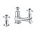 JTP Grosvenor 3-Hole Deck Mounted Basin Mixer Tap Cross Handle - Chrome/Black