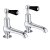 JTP Grosvenor Long Nose Basin Taps Pair Lever Handle - Chrome/Black