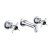 JTP Grosvenor 3-Hole Wall Mounted Basin Mixer Tap Pinch Handle - Chrome/Black