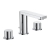 JTP Hugo 3-Hole Deck Mounted Basin Mixer Tap with Pop Up Waste - Chrome