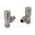 JTP Inox Angled Radiator Valve Pair Pack - Matt Stainless Steel
