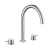 JTP Inox 3-Hole Deck Mounted Basin Mixer Tap - Stainless Steel