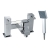 JTP Kubix Bath Shower Mixer Tap with Kit Pillar Mounted - Chrome