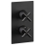 JTP Solex Vertical Thermostatic Concealed 1 Outlet Shower Valve Dual Handle - Matt Black | Thumbnail Image