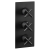 JTP Solex Vertical Thermostatic Concealed 3 Outlet Shower Valve Triple Handle - Matt Black