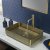 JTP Vos Rectangular Sit-On Countertop Basin 520mm Wide - Brushed Brass