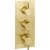 JTP Vos Vertical Thermostatic Concealed 3 Outlets Shower Valve - Brushed Brass | Thumbnail Image