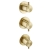 JTP Vos Modular Vertical Thermostatic Concealed 2 Outlet Shower Valve Triple Handle - Brushed Brass | Thumbnail Image