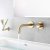 JTP Vos 2-Hole Wall Mounted Basin Mixer Tap 200mm Spout Reach - Brushed Brass