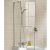 Signature Classic Double Panel Square Hinged Bath Screen with Towel Bar 1500mm H x 944mm W - 6mm Glass
