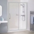 Lakes Classic White Semi-Framed Sliding Shower Door - 6mm Glass