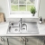 Leisure Linear 1.5 Bowl Stainless Steel Kitchen Sink with Waste Kit 950mm L x 508mm W 0.9 Gauge Steel - Satin