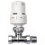 Prestige MaxTherm Style Straight Thermostatic Radiator Valves 15mm - White/Chrome