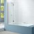 Merlyn Two Panel Square Hinged Bath Screen 1500mm H x 900mm W Left Handed - Clear Glass
