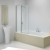 Merlyn Two Panel Round Top Hinged Bath Screen 1500mm H x 1150mm W - 6mm Glass | Thumbnail Image