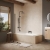 Merlyn Black Two Panel Square Hinged Bath Screen 1500mm H x 900mm W - 8mm Glass | Thumbnail Image