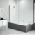 Merlyn Vivid Three Folding Hinged Bath Screen 1500mm High x 1400mm Wide - 8mm Glass