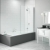 Merlyn Vivid Two Panel Hinged Bath Screen 1500mm High x 900mm Wide - Right Handed