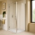 Nuance Platinum Travertine Small Corner Shower Wall Panel Complete Kit (Pack A) | Thumbnail Image