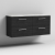 Nuie Arno Wall Hung 4-Drawer Vanity Unit with Bellato Grey Worktop 1200mm Wide - Charcoal Black Woodgrain | Thumbnail Image