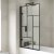 Nuie Abstract Matt Black Framed Hinged Bath Screen 1520mm H x 830mm W - 8mm Glass