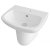 Nuie Ambrose Basin and Semi Pedestal 450mm Wide - 1 Tap Hole