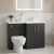Nuie Arno RH Combination Unit with L-Shape Basin 1100mm Wide - Satin Anthracite | Thumbnail Image