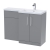 Nuie Arno RH Combination Unit with L-Shape Basin 1100mm Wide - Satin Grey | Thumbnail Image