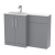 Nuie Arno LH Combination Unit with L-Shaped Stone Basin 1100mm Wide - Satin Grey | Thumbnail Image