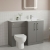 Nuie Arno RH Combination Unit with L-Shaped Stone Basin 1100mm Wide - Satin Grey | Thumbnail Image