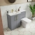 Nuie Arno LH Combination Unit with L-Shaped Stone Textured Basin 1100mm Wide - Satin Grey | Thumbnail Image