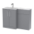 Nuie Arno LH Combination Unit with L-Shaped Stone Textured Basin 1100mm Wide - Satin Grey | Thumbnail Image