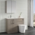 Nuie Arno LH Combination Unit with L-Shaped Stone Textured Basin 1100mm Wide - Solace Oak | Thumbnail Image